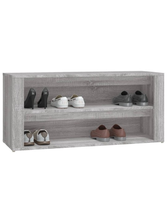 Apavu plaukts, pelēka ozolkoka, 100x35x45 cm, inženierijas koks