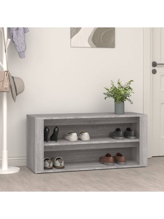 Apavu plaukts, pelēka ozolkoka, 100x35x45 cm, inženierijas koks