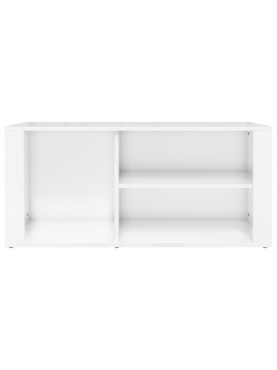 Apavu plaukts, spīdīgi balts, 100x35x45 cm, inženierijas koks