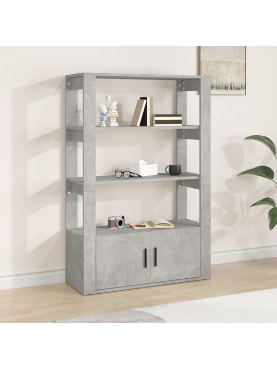 Kumode, betona pelēka, 80x30x119,5 cm, inženierijas koks
