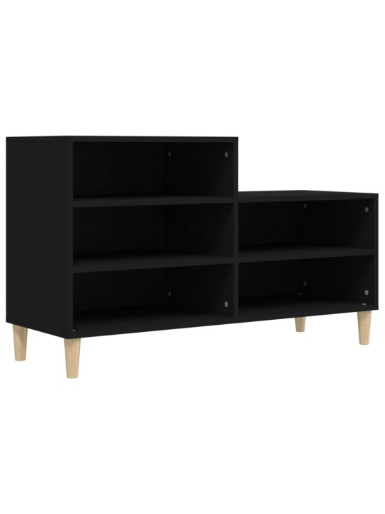 Apavu plaukts, melns, 102x36x60 cm, inženierijas koks