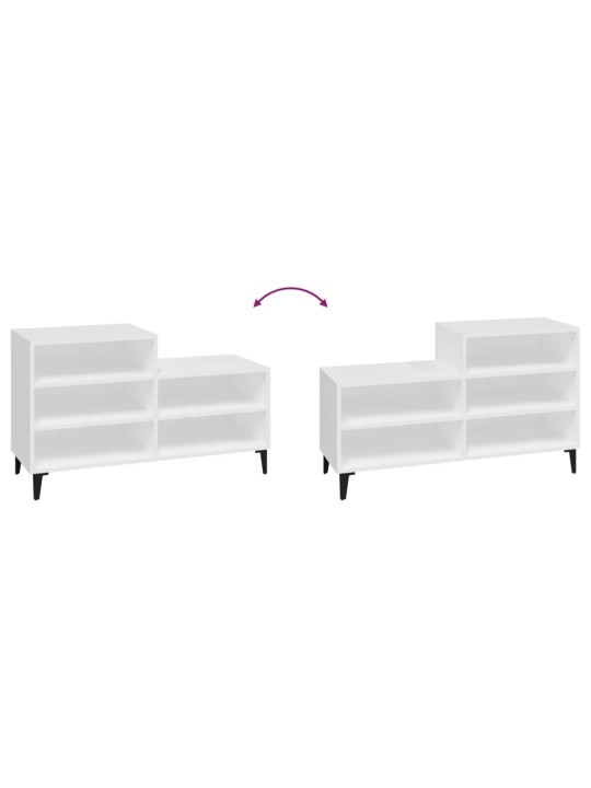 Apavu plaukts, balts, 102x36x60 cm, inženierijas koks