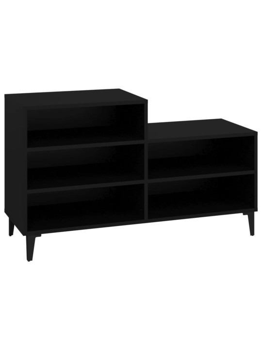 Apavu plaukts, melns, 102x36x60 cm, inženierijas koks