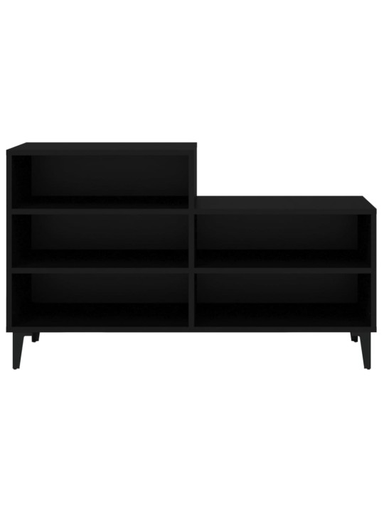 Apavu plaukts, melns, 102x36x60 cm, inženierijas koks