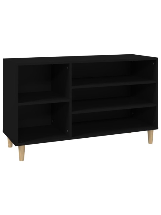 Apavu plaukts, melns, 102x36x60 cm, inženierijas koks