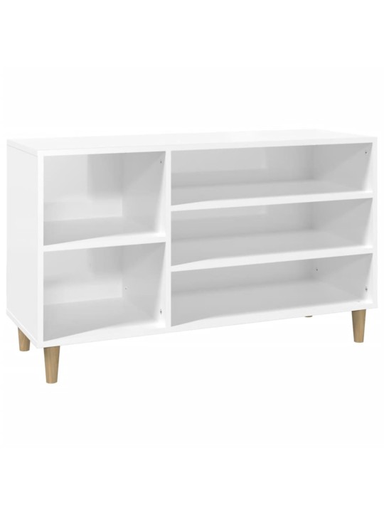 Apavu plaukts, spīdīgi balts, 102x36x60 cm, inženierijas koks