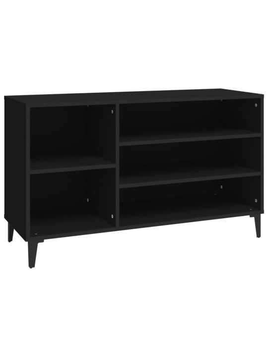 Apavu plaukts, melns, 102x36x60 cm, inženierijas koks