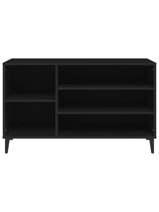 Apavu plaukts, melns, 102x36x60 cm, inženierijas koks