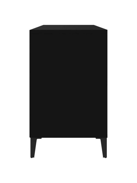 Apavu plaukts, melns, 102x36x60 cm, inženierijas koks