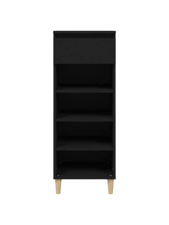 Apavu plaukts, melns, 40x36x105 cm, inženierijas koks