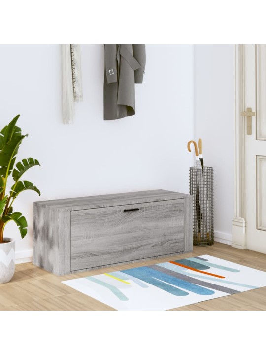 Apavu plaukts, pelēka ozola, 100x35x38 cm, inženierijas koks