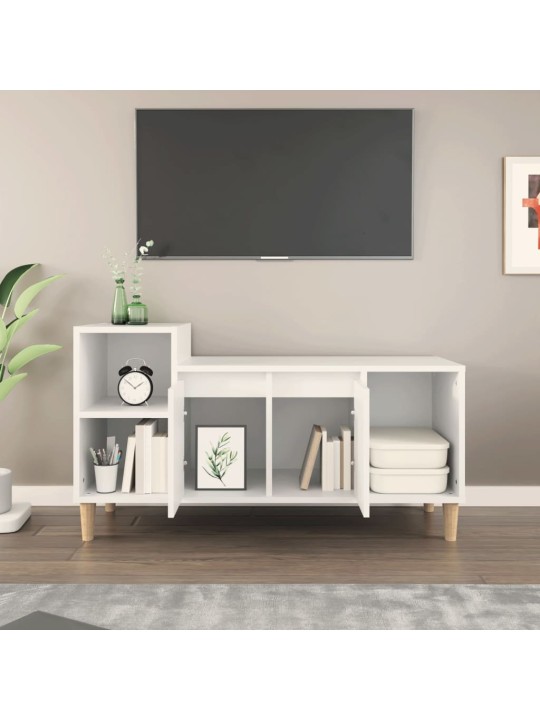 Tv skapītis, balts, 100x35x55 cm, inženierijas koks