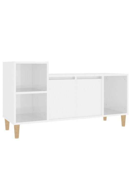 Tv skapītis, spīdīgi balts, 100x35x55 cm, inženierijas koks