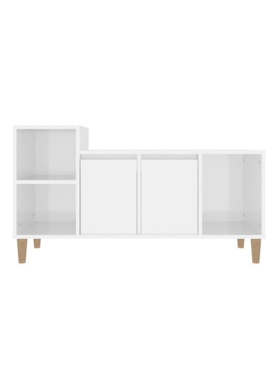 Tv skapītis, spīdīgi balts, 100x35x55 cm, inženierijas koks