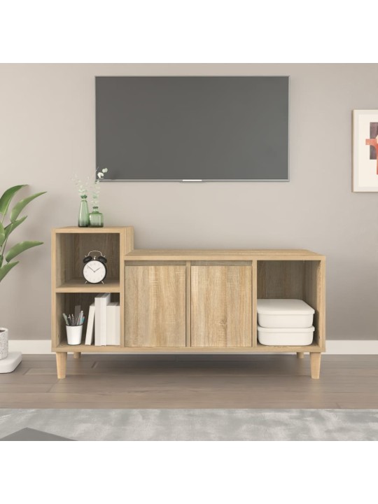 Tv skapītis, ozolkoka krāsa, 100x35x55 cm, inženierijas koks