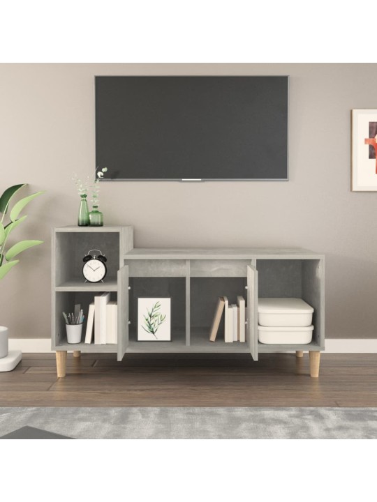 Tv skapītis, betona pelēks, 100x35x55 cm, inženierijas koks
