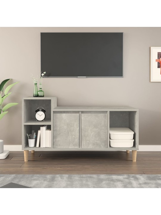 Tv skapītis, betona pelēks, 100x35x55 cm, inženierijas koks