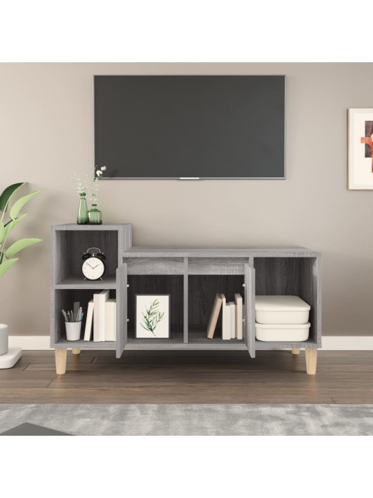Tv skapītis, pelēcīgs, 100x35x55 cm, inženierijas koks