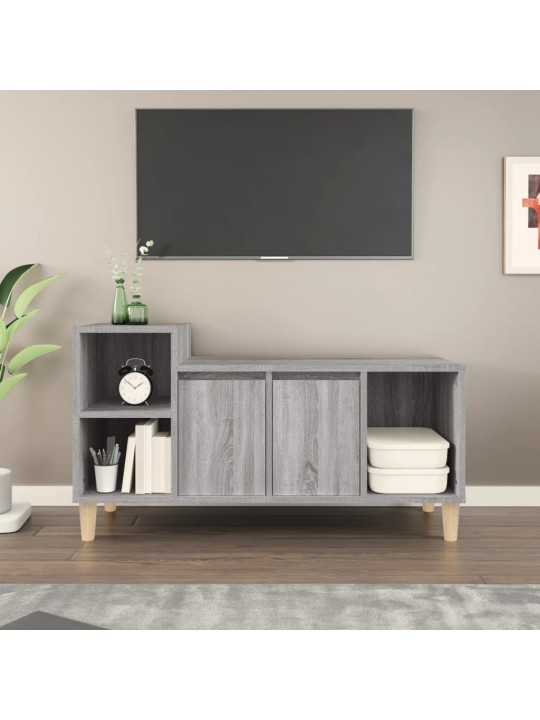 Tv skapītis, pelēcīgs, 100x35x55 cm, inženierijas koks