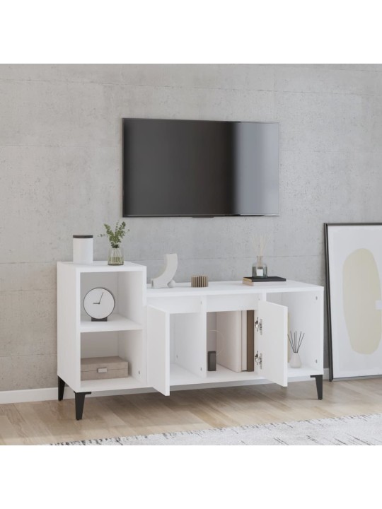 Tv skapītis, balts, 100x35x55 cm, inženierijas koks