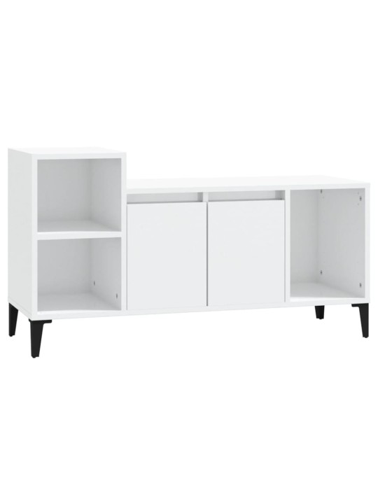 Tv skapītis, spīdīgi balts, 100x35x55 cm, inženierijas koks