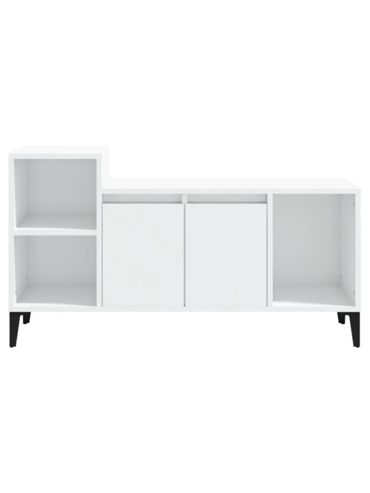 Tv skapītis, spīdīgi balts, 100x35x55 cm, inženierijas koks