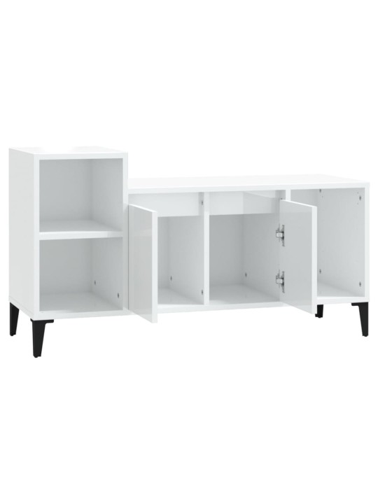 Tv skapītis, spīdīgi balts, 100x35x55 cm, inženierijas koks