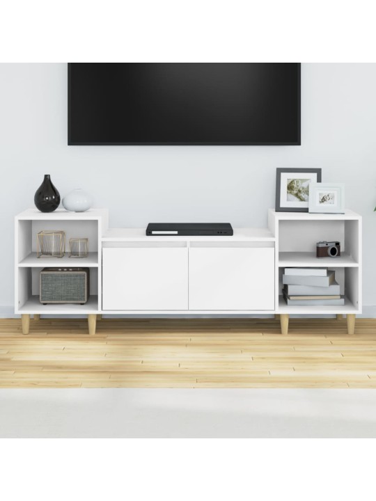 TV skapītis, balts, 160x35x55 cm, inženierijas koks