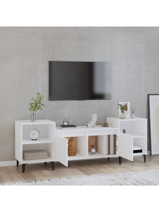 Tv skapītis, balts, 160x35x55 cm, inženierijas koks
