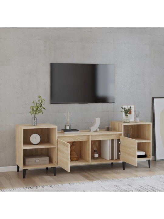 Tv skapītis, ozolkoka krāsa, 160x35x55 cm, inženierijas koks