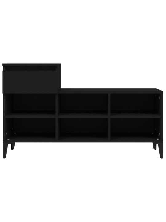 Apavu plaukts, melns, 102x36x60 cm, inženierijas koks