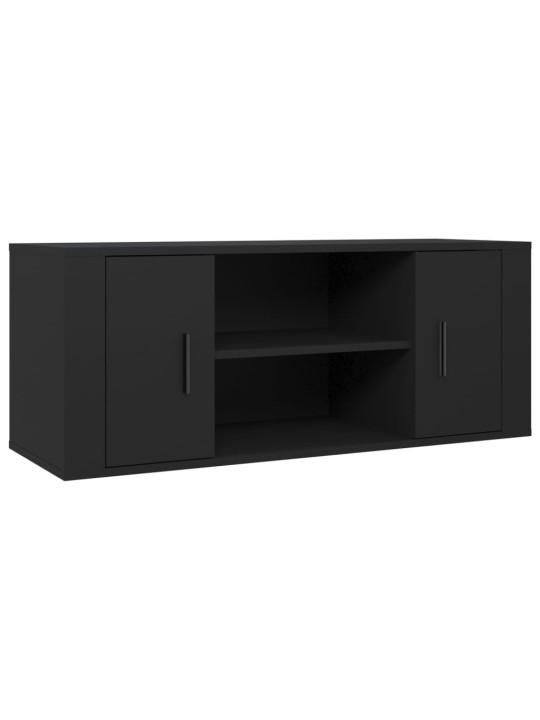 Tv skapītis, melns, 100x35x40 cm, inženierijas koks