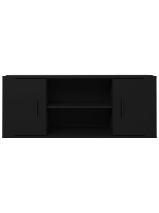 Tv skapītis, melns, 100x35x40 cm, inženierijas koks