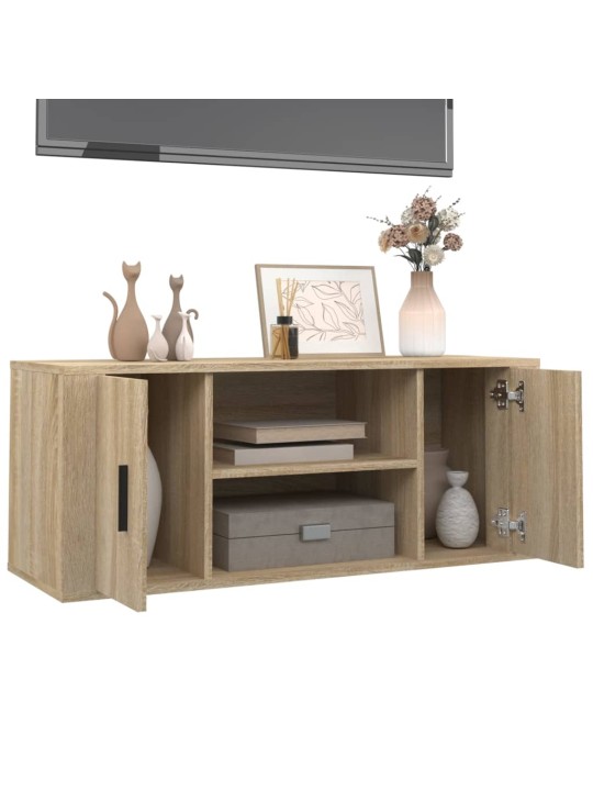 Tv skapītis, ozolkoka krāsa, 100x35x40 cm, inženierijas koks