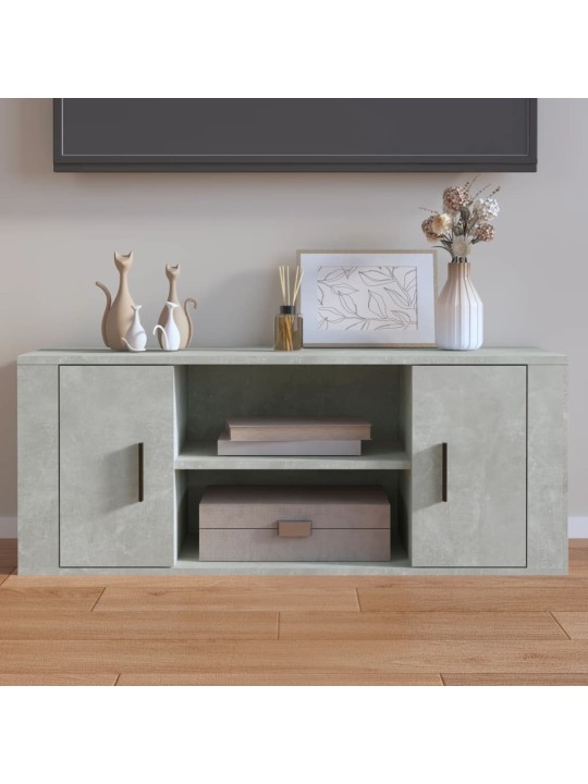 Tv skapītis, betona pelēks, 100x35x40 cm, inženierijas koks