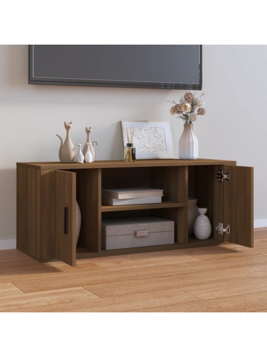 Tv skapītis, ozolkoka krāsa, 100x35x40 cm, inženierijas koks