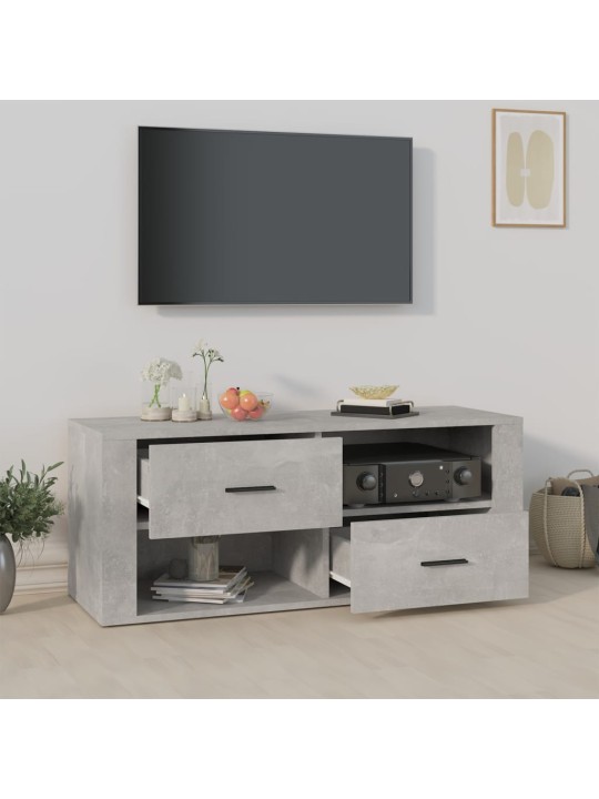 Tv skapītis, betona pelēks, 100x35x40 cm, inženierijas koks