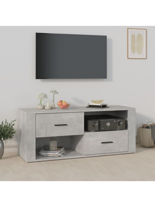 Tv skapītis, betona pelēks, 100x35x40 cm, inženierijas koks