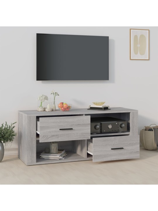 Tv skapītis, pelēka ozolkoka, 100x35x40 cm, inženierijas koks