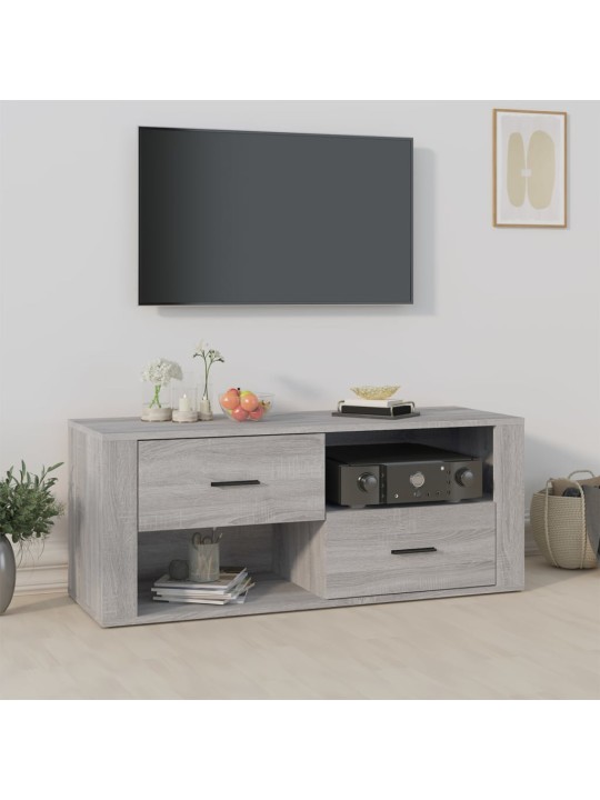 Tv skapītis, pelēka ozolkoka, 100x35x40 cm, inženierijas koks