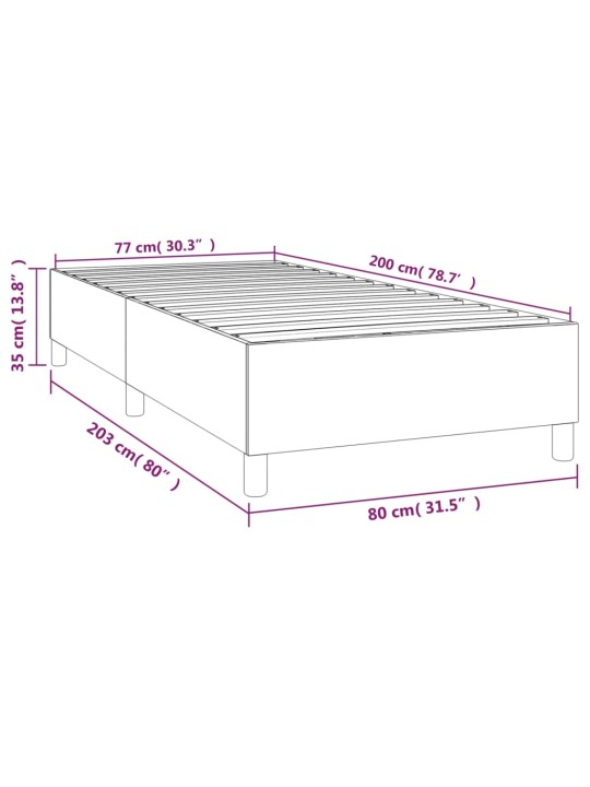 Gultas rāmis bez matrača krēma 80x200 cm auduma
