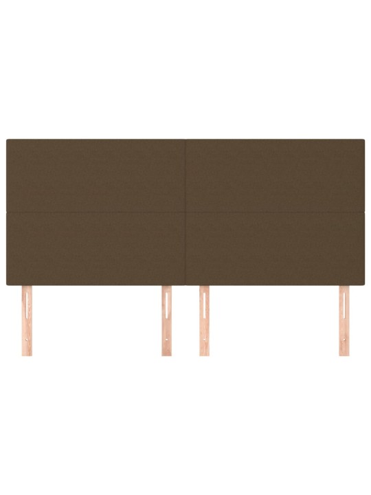 Gultas galvgaļi, 4 gab., 100x5x78/88 cm,tumši brūns audums