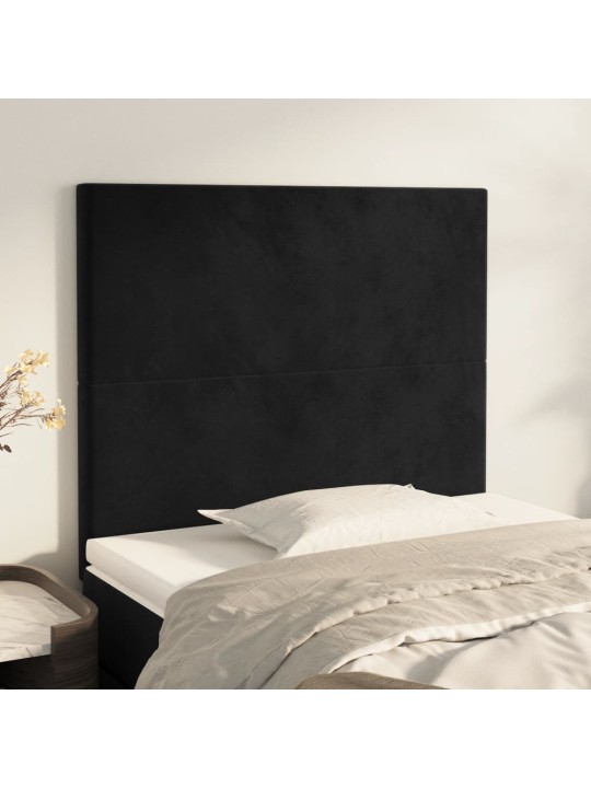 Gultas galvgaļi, 2 gab., 80x5x78/88 cm, melns samts