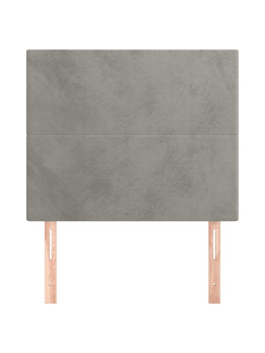 Gultas galvgaļi, 2 gab., 100x5x78/88 cm, gaiši pelēks samts