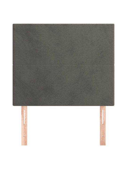 Gultas galvgaļi, 2 gab., 100x5x78/88 cm, tumši pelēks samts