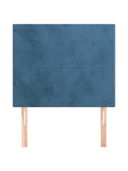 Gultas galvgaļi, 2 gab., 100x5x78/88 cm, zils samts