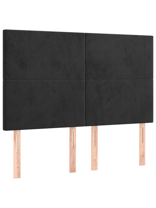 Gultas galvgaļi, 4 gab., 72x5x78/88 cm, melns samts