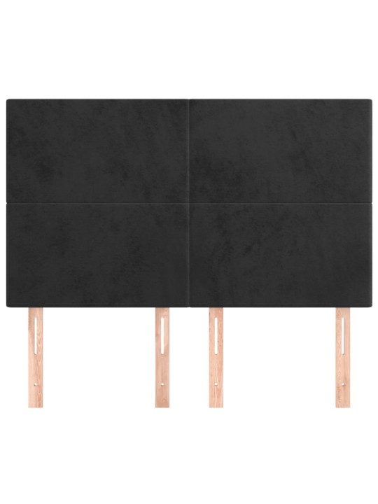 Gultas galvgaļi, 4 gab., 72x5x78/88 cm, melns samts