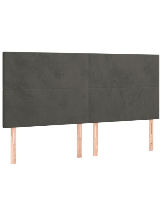 Gultas galvgaļi, 4 gab., 80x5x78/88 cm, tumši pelēks samts