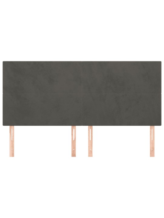 Gultas galvgaļi, 4 gab., 80x5x78/88 cm, tumši pelēks samts